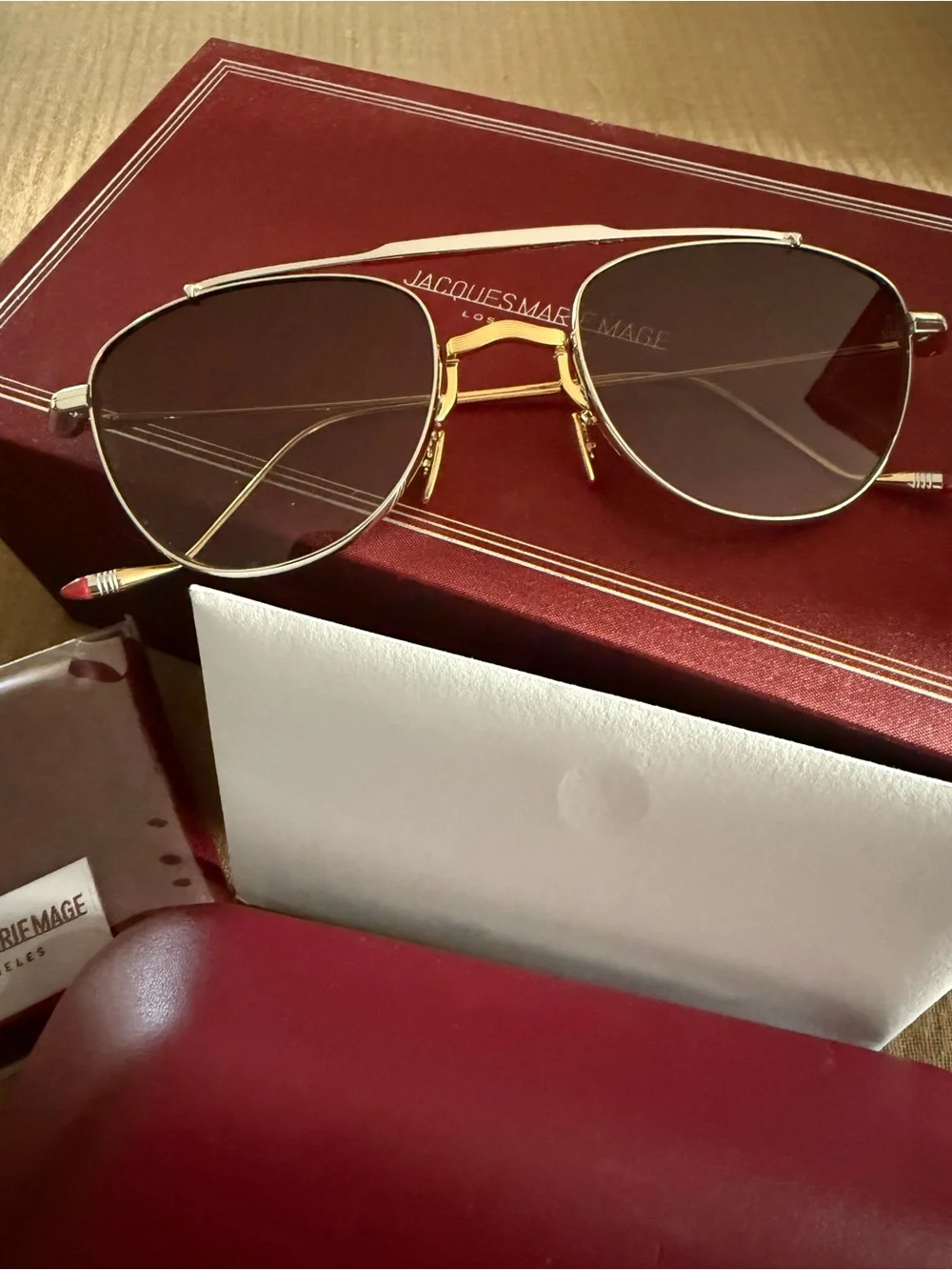 Jacques Marie Mage Flynn Sunglasses in Electrum